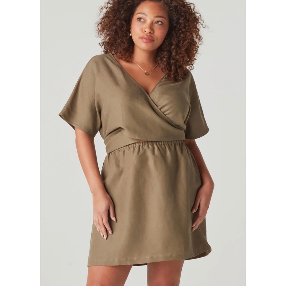 NWT Vetta The Convertible Wrap Mini Dress Khaki size XL - Picture 2 of 7